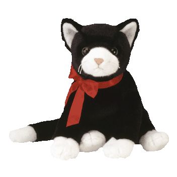 black and white cat beanie baby