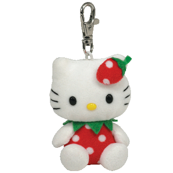 Hello Kitty Strawberry Key Clip - Ty Beanie Babies