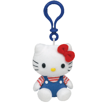 Hello Kitty Blue Key Clip - Ty Beanie Babies