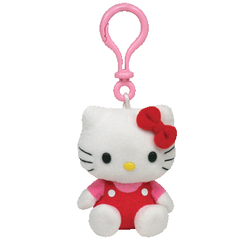 Hello Kitty Red Overall Clip - Ty Beanie Babies